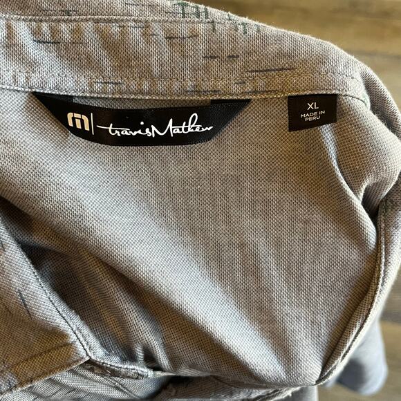 Travis Mathew Outfresh Pima Cotton Golf Polo Gray XL Preppy Camp Golf Cart EUC! - Picture 7 of 9